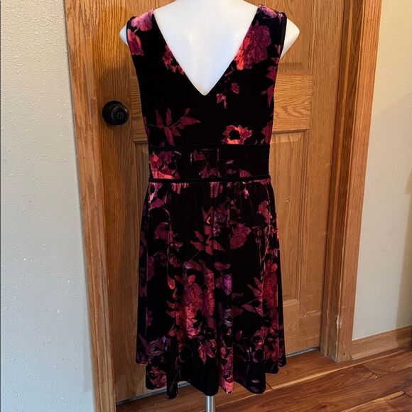 Velvet Sleeveless Floral Dress - Picture 5 of 10